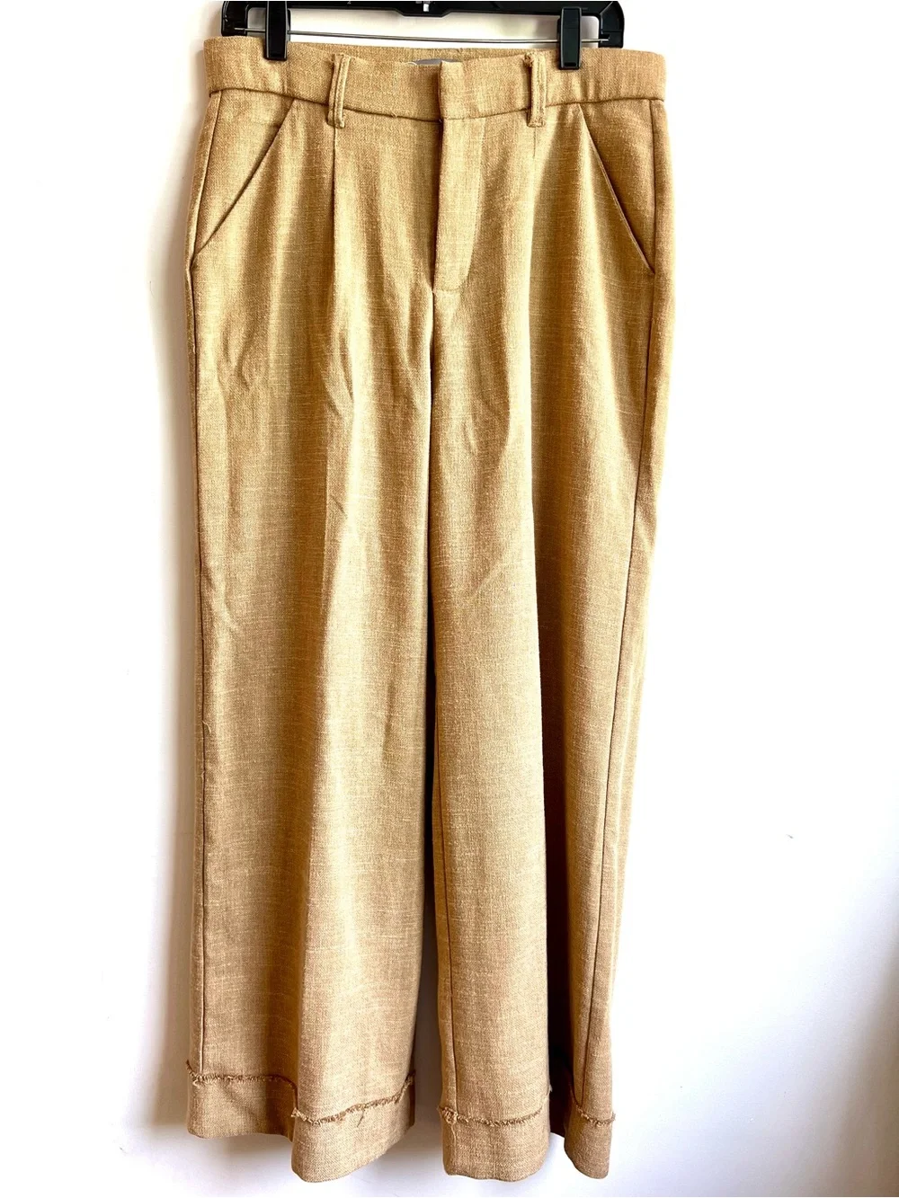 Wit & Wisdom Business Casual Stylish Wide-Leg Frayed Hem Pleated Trousers
